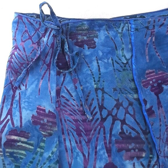 The Pyramid Collection Blue Purple Festival Handkerchief Midi Skirt Like New - Picture 7 of 10